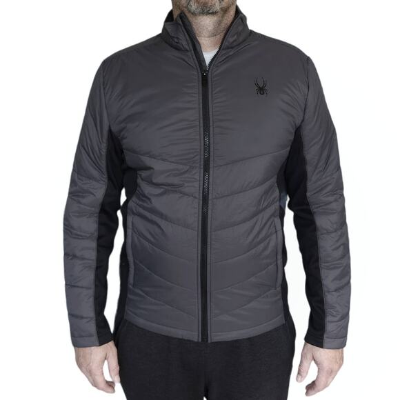 SPYDER Stealth Full Zip Hybrid ThermaWEB lightweight puffer jacket in polar Sz L - Picture 1 of 10